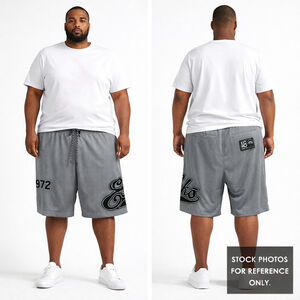 Ecko Unltd Mesh Shorts Men 2XL Gray Streetwear Y2K Hip Hop Athletic Basketbal